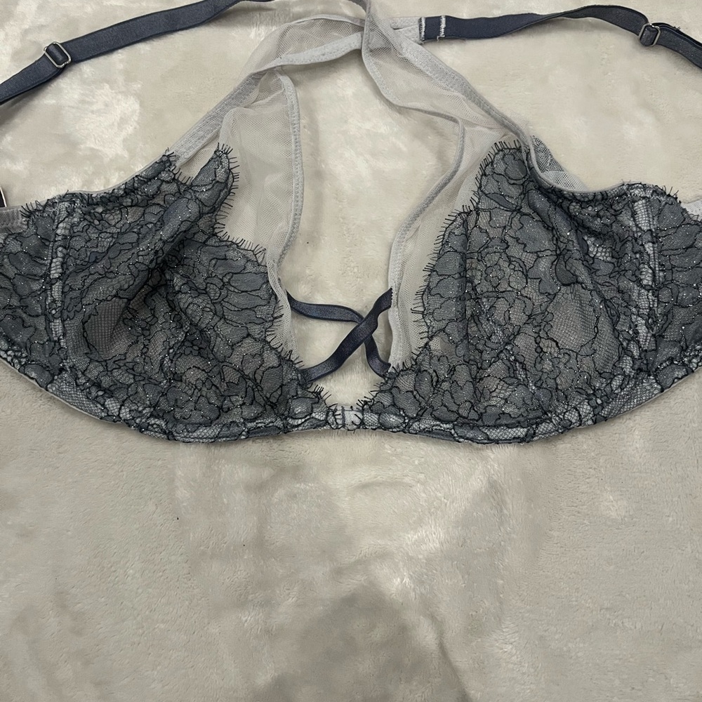 Victoria's Secret Lace Bralette in Dark Gray